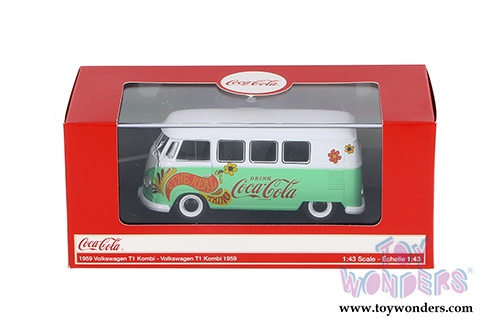 Motor City Coca-Cola - Volkswagen T1 Samba Bus "Kombi" (1959, 1/43 scale diecast model car, Green/White) 478064