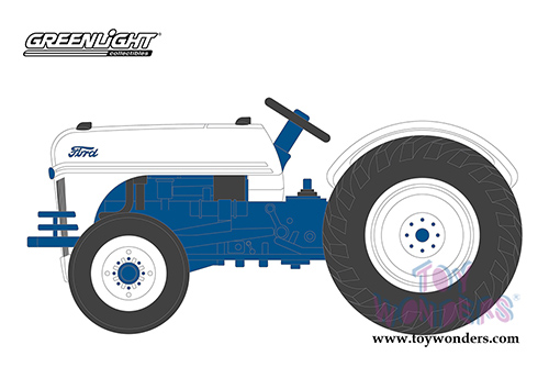 Greenlight - Down on the Farm Series 1 | Ford 8N Tractor (1949, 1/64 scale diecast model car, White/Blue) 48010B/48