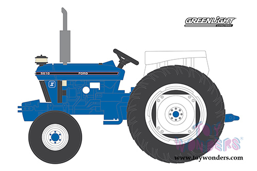 Greenlight - Down on the Farm Series 1 | Ford 5610 Tractor (1982, 1/64 scale diecast model car, White/Blue) 48010C/48