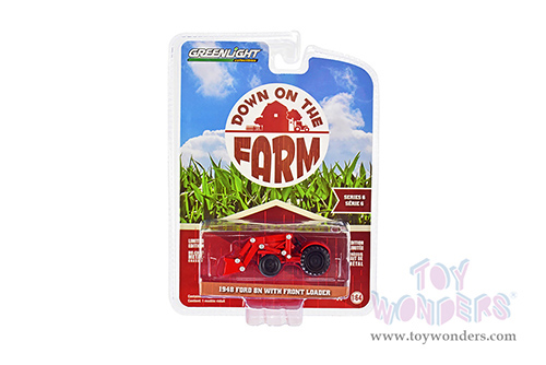 Greenlight - Down on the Farm Series 6 | Ford 8N Tractor with Front Loader (1948, 1/64 scale diecast model car, Red) 48060A/48