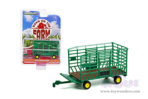 Greenlight - Down on the Farm Series 6 | Bale Throw Wagon (1/64 scale diecast model car, Green) 48060F/48
