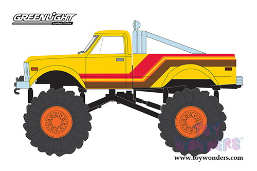 Greenlight - Kings of Crunch Series 1 | Chevrolet&reg; K-10 Monster Truck (1/64 scale diecast model car, Yellow) 49010F/48