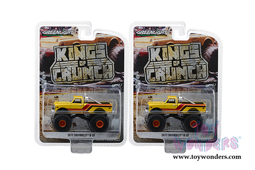 Greenlight - Kings of Crunch Series 1 | Chevrolet&reg; K-10 Monster Truck (1/64 scale diecast model car, Yellow) 49010F/48