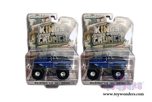 Greenlight - Kings of Crunch Series 2 | Chevrolet&reg; K-10 Monster Truck - USA-1&reg; (Heritage) (1970, 1/64 scale diecast model car, Blue) 49020B/48