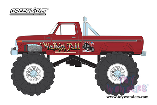 Greenlight - Kings of Crunch Series 2 | Ford F-250 Monster Truck - Walkin' Tall (1979, 1/64 scale diecast model car, Red) 49020E/48