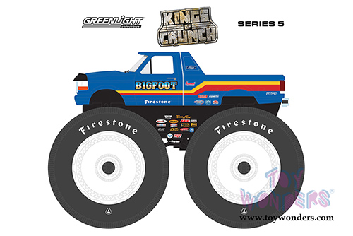 Greenlight - Kings of Crunch Series 5 | Ford F-250 Monster Truck - Bigfoot #7 (1996, 1/64 scale diecast model car, Blue) 49050F/48