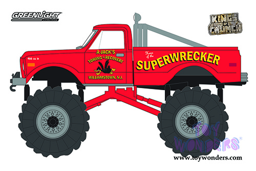 Greenlight - Kings of Crunch Series 8 | Chevrolet&reg; K-10 Monster Truck - Superwrecker (1968, 1/64 scale diecast model car, Red) 49080A/48