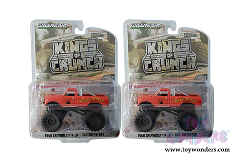 Greenlight - Kings of Crunch Series 8 | Chevrolet&reg; K-10 Monster Truck - Superwrecker (1968, 1/64 scale diecast model car, Red) 49080A/48
