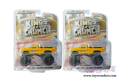 Greenlight - Kings of Crunch Series 8 | Ford F-250 Monster Truck - Arizona Sidewinder (1975, 1/64 scale diecast model car, Yellow) 49080B/48