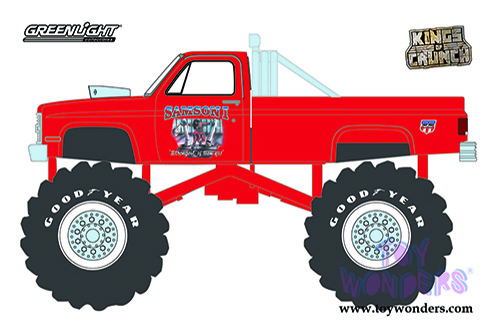 Greenlight - Kings of Crunch Series 8 | Chevrolet&reg; Silverado&reg; Monster Truck - Sampson I (1984, 1/64 scale diecast model car, Red) 49080E/48