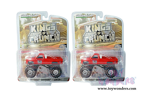 Greenlight - Kings of Crunch Series 8 | Chevrolet&reg; Silverado&reg; Monster Truck - Sampson I (1984, 1/64 scale diecast model car, Red) 49080E/48