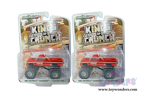 Greenlight - Kings of Crunch Series 8 | Chevrolet&reg; Silverado&reg; Monster Truck - Crimson Giant (19874, 1/64 scale diecast model car, Red) 49080F/48