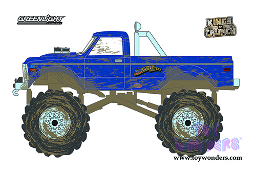 Greenlight - Kings of Crunch Series 9 | Chevrolet&reg; K-10 Monster Truck - USA-1 (Heritage, Dirty version) (1970, 1/64 scale diecast model car, Blue) 49090F/48