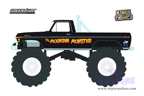 Greenlight - Kings of Crunch Series 10 | Ford F-250 Monster Truck with Bed Cover - Pa. Mountain Monster (1979, 1/64 scale diecast model car, Black) 49100A/48