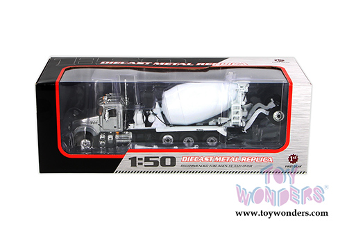 First Gear - Mack Granite with McNeilus Bridgemaster Mixer (1/50 scale diecast model car, Silver/White) 50-3335