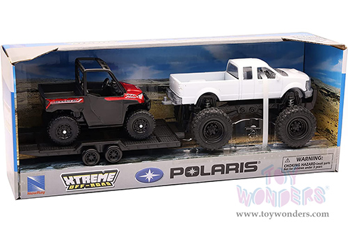 New Ray - Xtreme Off-Road | Pick Up Truck with Polaris&reg; Ranger XP1000 UTV (EPS)(1/32, durable molded construction, Asstd.) 50076