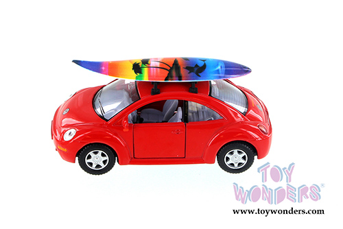 Kinsmart - Volkswagen New Beetle with Surfboard (1/32 scale diecast model car, Asstd.) 5028DS