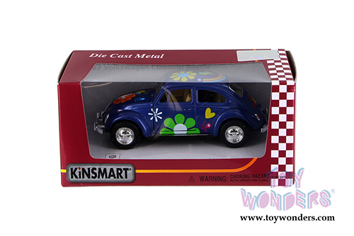 Kinsmart - Volkswagen Beetle Hard Top w/ Decals (1967, 1/32 scale diecast model car, Yellow) 5057FWBU