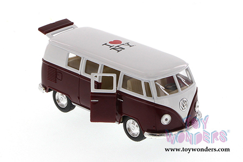 5060D-ILNY Kinsmart Showcasts Collectibles I Love New York 1962 Volkswagen Classic Bus Diecast Model Car