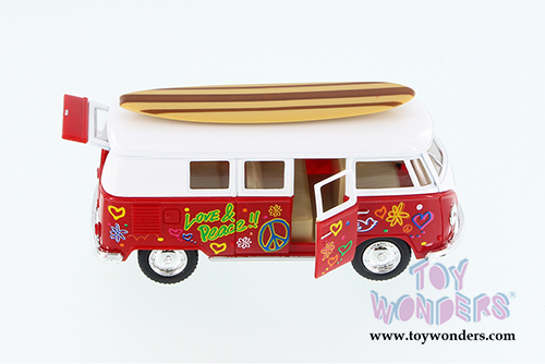 Kinsmart - Volkswagen Classic Bus with Surfboard (1962, 1/32 scale diecast model car, Asstd.) 5060DS