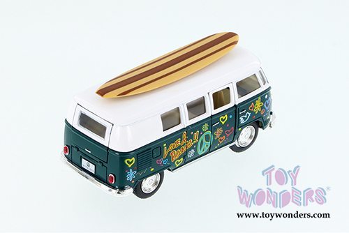 Kinsmart - Volkswagen Classic Bus with Surfboard (1962, 1/32 scale diecast model car, Asstd.) 5060DS