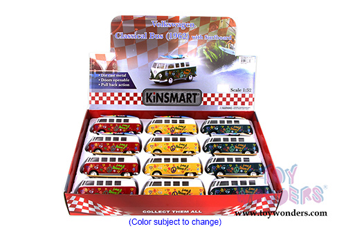 Kinsmart - Volkswagen Classic Bus with Surfboard (1962, 1/32 scale diecast model car, Asstd.) 5060DS