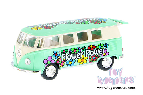 Kinsmart - Volkswagen Classic Bus with Flower Decals (1962, 1/32 scale diecast model car, Asstd.) 5060DYF