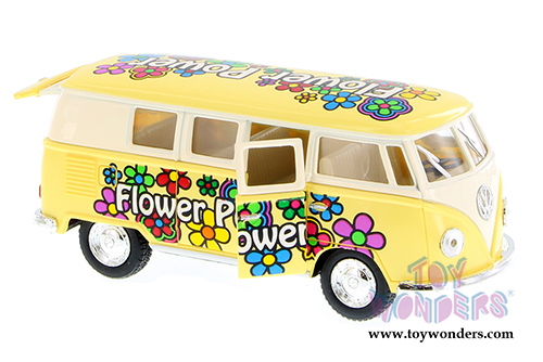Kinsmart - Volkswagen Classic Bus with Flower Decals (1962, 1/32 scale diecast model car, Asstd.) 5060DYF