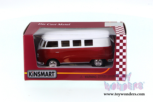 5060WR Kinsmart Red 1962 Volkswagen Classic Bus Diecast Model Car Window Box Package