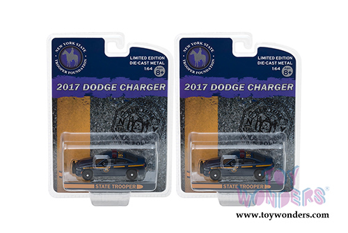 Greenlight - Dodge Charger - New York State Trooper Foundation Patrol Car (2017, 1/64 scale diecast model car, Dark Blue) 51178/48