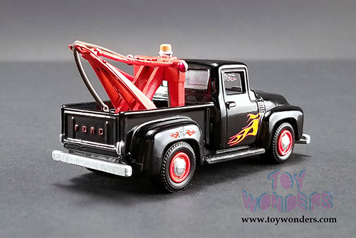Greenlight/ACME - Stacey David's GearZ Ford F-100 Wrecker Tow Truck "What are you working on?" (1956, 1/64 scale diecast model car, Black) 51248