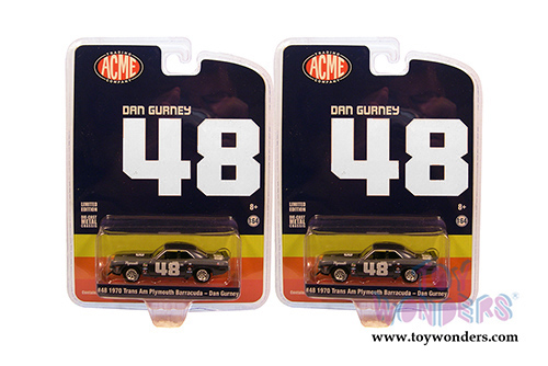 Greenlight/ACME - Dan Gurney 1970 Trans Am Plymouth Barracuda #48 (1970, 1/64 scale diecast model car, Blue) 51263