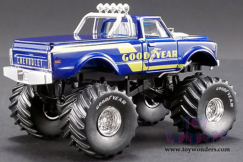 Greenlight/ACME - Chevrolet&reg; K-10 Monster Truck Goodyear (1970, 1/64 scale diecast model car, Blue/Yellow) 51267
