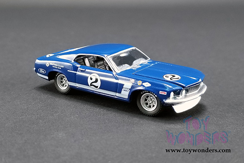 Greenlight/ACME - Dan Gurney's | Ford F-350 #2 Ramp Truck with 1969 Ford Mustang Boss 302 Trans Am #2 (1/64 scale diecast model car, Blue) 51268