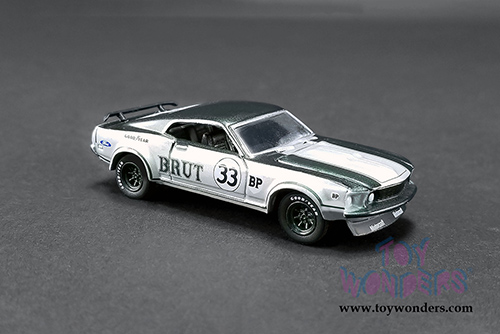 Greenlight/ACME - Allan Moffat Racing Ford F-350 Ramp Truck & 1969 Ford Mustang Trans Am #33 (1969, 1/64 scale diecast model car, Gray/Green) 51271