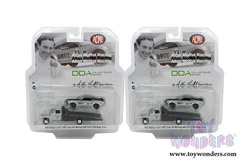 Greenlight/ACME - Allan Moffat Racing Ford F-350 Ramp Truck & 1969 Ford Mustang Trans Am #33 (1969, 1/64 scale diecast model car, Gray/Green) 51271