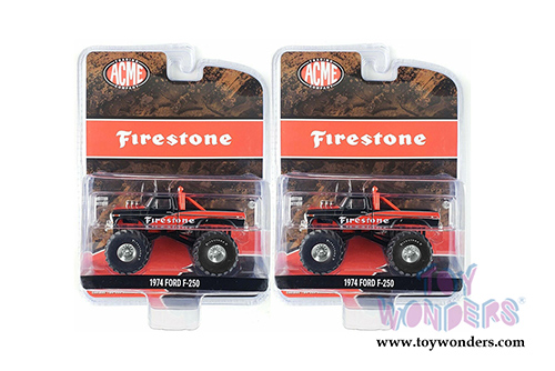 Greenlight/ACME Ford F-250 Monster Truck Firestone (1974, 1/64 scale diecast model car, Red/Black) 51272