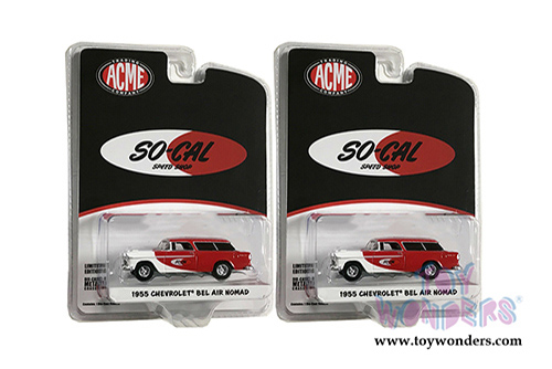 Greenlight/ACME - Chevrolet® Bel Air Nomad So-Cal Speed Shop (1955, 1/64 scale diecast model car, Red/White/Black) 51340