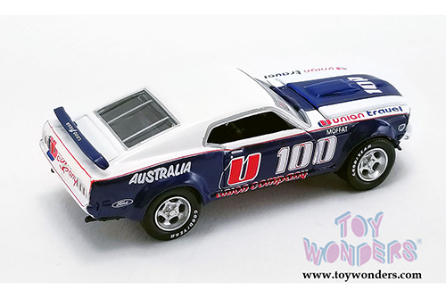 Greenlight/ACME - Allan Moffat Racing U100 Ford F-350 Ramp Truck & 1969 Ford Mustang Trans Am #U100 (1969, 1/64 scale diecast model car, Blue/White) 51342