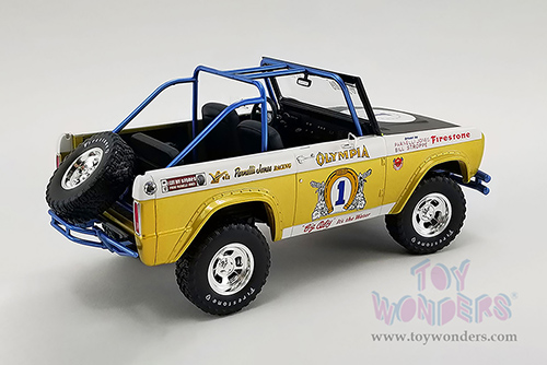 Greenlight/Acme | Ford Baja Bronco #1 "Big Oly Tribute Edition" Vel's Parnelli Jones Racing (1970, 1/18 scale diecast model car, Gold/White) 51405