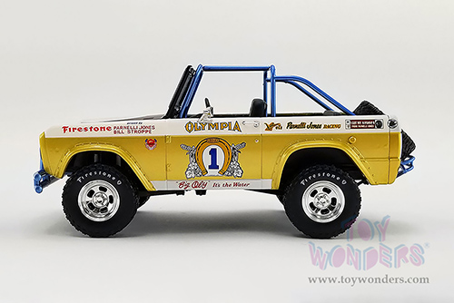 Greenlight/Acme | Ford Baja Bronco #1 "Big Oly Tribute Edition" Vel's Parnelli Jones Racing (1970, 1/18 scale diecast model car, Gold/White) 51405