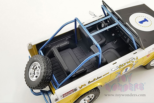 Greenlight/Acme | Ford Baja Bronco #1 "Big Oly Tribute Edition" Vel's Parnelli Jones Racing (1970, 1/18 scale diecast model car, Gold/White) 51405