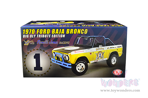 Greenlight/Acme | Ford Baja Bronco #1 "Big Oly Tribute Edition" Vel's Parnelli Jones Racing (1970, 1/18 scale diecast model car, Gold/White) 51405