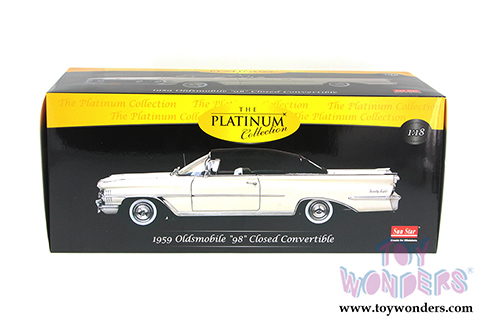 Sun Star Platinum - Oldsmobile "98" Closed Convertible (1959, 1/18 scale diecast model car, Black/Polaris White) 5233