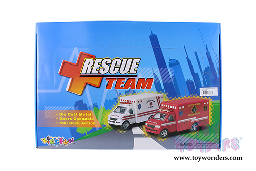 Kinsmart - Rescue Team Ambulances (5" diecast model car, Red) 5259DR