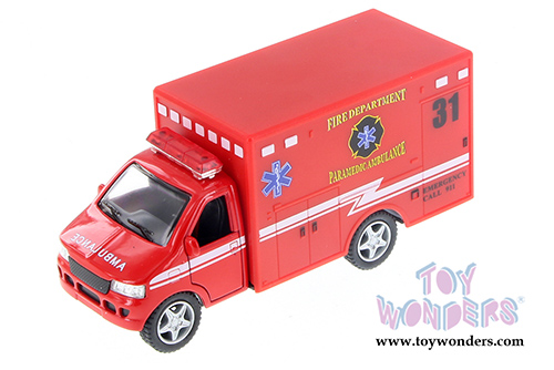 Kinsmart - Rescue Team Ambulances (5" diecast model car, Red) 5259DR