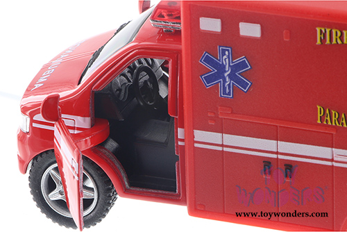 Kinsmart - Rescue Team Ambulances (5" diecast model car, Red) 5259DR