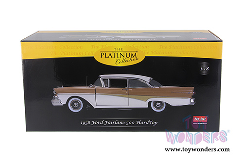 Sun Star Platinum - Ford Fairlane 500 Hardtop (1958, 1/18 scale diecast model car, White/Palomino Tan) 5284