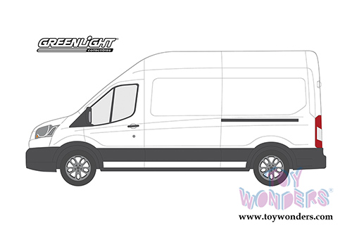 Greenlight - Route Runners Series 1 | Ford Transit LWB High Roof Van (2015, 1/64 scale diecast model car, Oxford White) 53010A/48