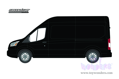 Greenlight - Route Runners Series 3 | Ford Transit LWB High Roof Van (2019, 1/64 scale diecast model car, Shadow Black) 53030C/48